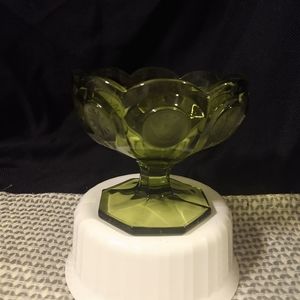 Vtg Fostoria coin glass Emerald Green Bowl